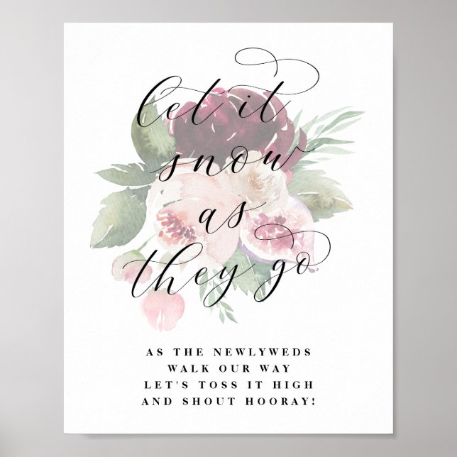 Póster Adore Let it Snow Enviar Rótulo Boda (Frente)