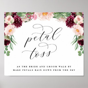 Póster Adore Petal Toss Despide Rótulo Boda recién casado