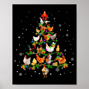 Póster Adorno de árbol de Navidad de pollo Decor Xmas 