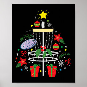 Póster Adorno de Navidad de Disco de Golf en Árbol Divert