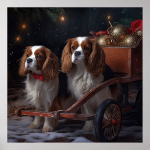 Póster Adorno de Navidad de Trineo Nevado del Rey Cavalie
