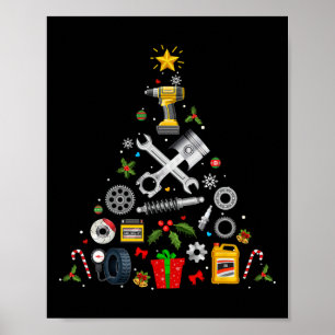 Póster Adorno de Navidad Mecánico Árbol en Mecánico de Co