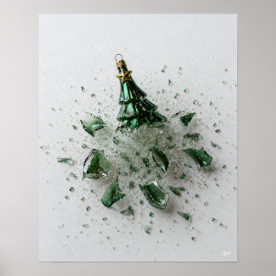 Póster Adorno de Navidad que se rompe en explosión desde