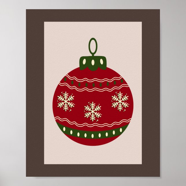 Póster Adorno de Navidad Rojo (Frente)