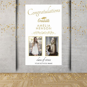 Póster Adorno de oro elegante Felicitaciones 2 Foto Grad