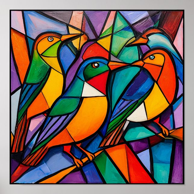 Póster Adorno de pájaros (Frente)