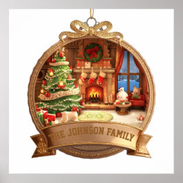 Póster Adorno Mágico de Navidad para Nuestra Familia