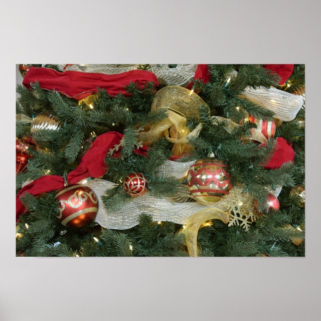 Póster Adornos del árbol de Navidad de la Estación Union (Frente)