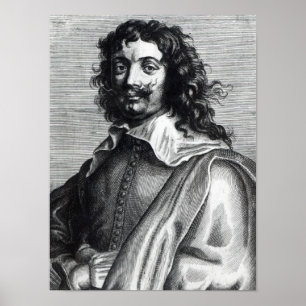 Póster Adriaen Brouwer, grabado por Edme de Boulonois