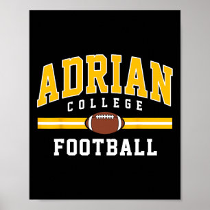 Póster Adrian College Football Arch Vintage Design Para M