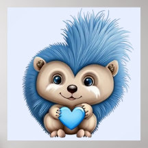 Adulable Fluffy Blue Animal