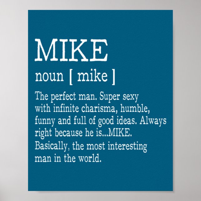 Póster Adult Definition First Name Mike Men Funny  (Frente)
