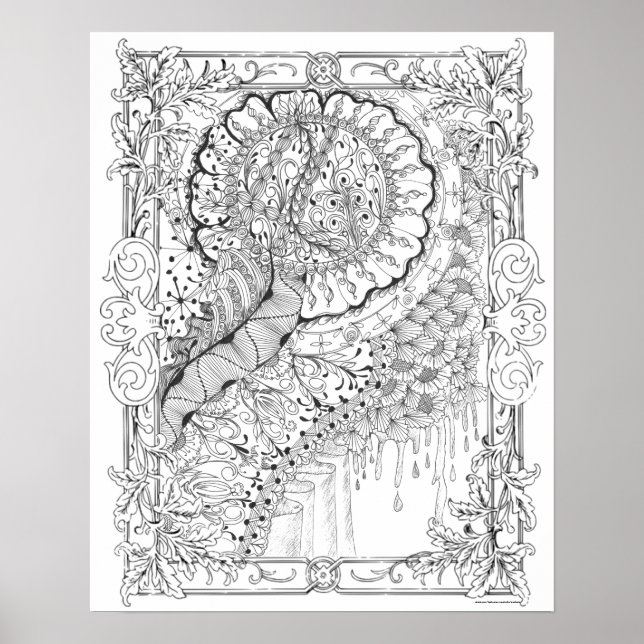 Poster adulto colorista "Tierra del arte de la mie (Frente)