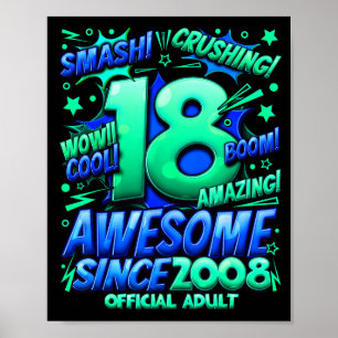 Póster Adulto de 18 años para chicos Cumpleaños de 18 año
