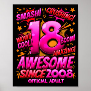 Póster Adulto de 18 años para chicos Cumpleaños de 18 año
