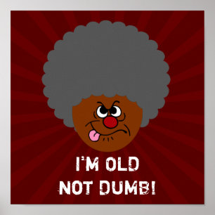 Póster Adulto mayor soy VIEJO jubilado NO ESTÚPIDO