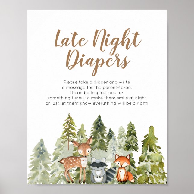 Póster Adventure Animal Deer Camper Late Night Diapers (Frente)