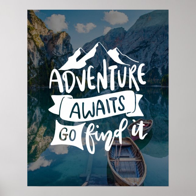 Póster Adventure Await Go Find It Personalizado Photo Quo (Frente)