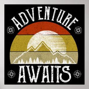Póster Adventure Awaits
