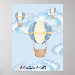 Póster Adventure Awaits Blue Poster