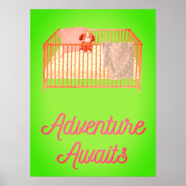 Póster Adventure Awaits Nursery Wall Art Print (Frente)