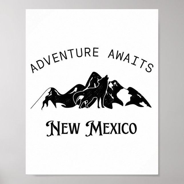 Póster Adventure Awaits Vacation Travel New Mexico  (Frente)