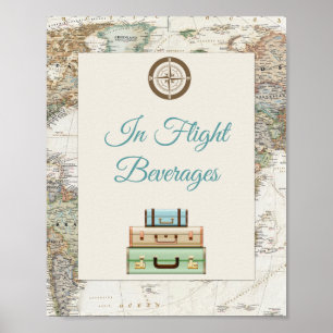 Póster Adventure Awaits World Travel Map Modern