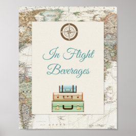 Póster Adventure Awaits World Travel Map Modern