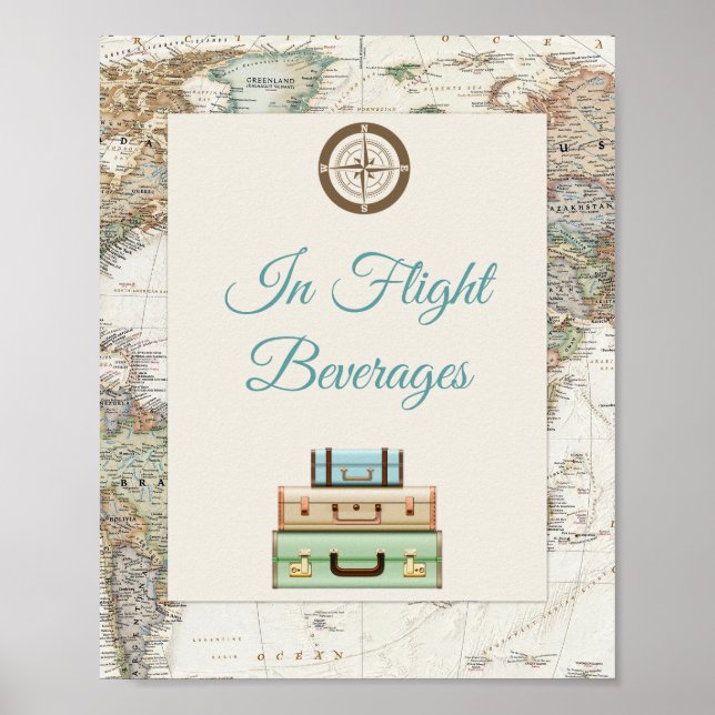 Póster Adventure Awaits World Travel Map Modern (Frente)