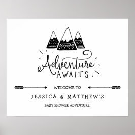Póster Adventure Awath Baby Shower Welcome Sign