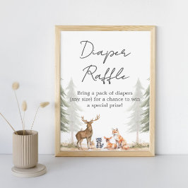 Póster Adventure Begin Baby Shower Diaper Raffle Sign