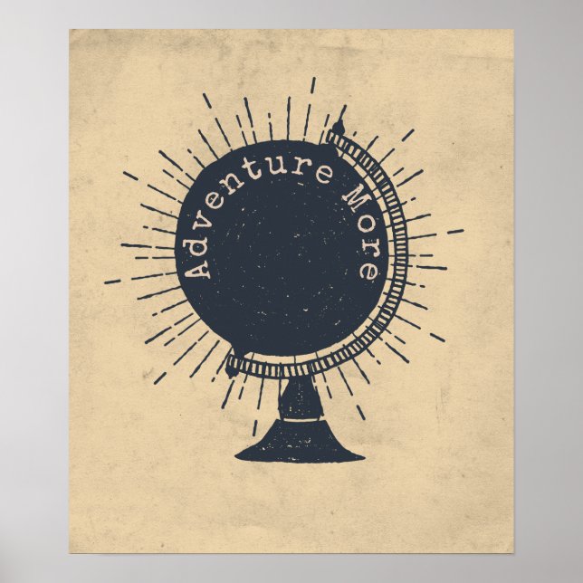 Póster Adventure More Hipster Globe (Frente)