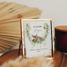 Póster Adventure Woodland Baby Boy Shower Personalizado R