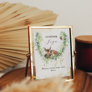 Póster Adventure Woodland Baby Boy Shower Personalizado R