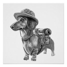 Póster Adventurous dachshund