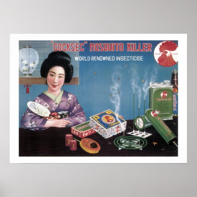 Póster Adver insecticida de asesino de mosquitos japonés  (Frente)