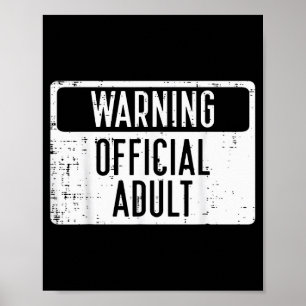 Póster Advertencia de 18 cumpleaños adulto 18 años mujere
