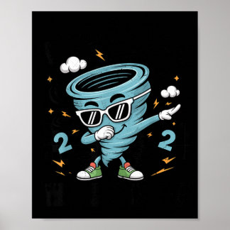 Póster Advertencia de dos tornados Nado cumpleaños 2do cu