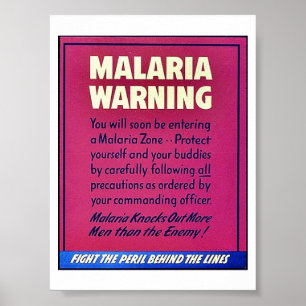 Póster Advertencia de la malaria