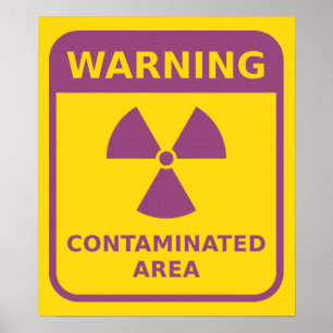 Póster Advertencia de la radiación