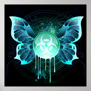 Póster Advertencia de peligro de mariposa peligrosa