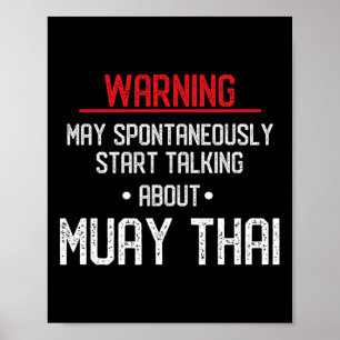 Póster Advertencia divertida de Muay Thai - Nak Muay, Gif
