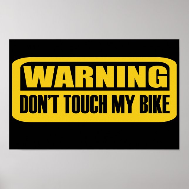 Póster Advertencia: no toques mi bicicleta (Frente)