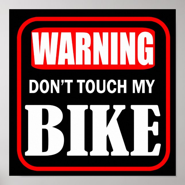 Póster Advertencia: no toques mi bicicleta (Frente)