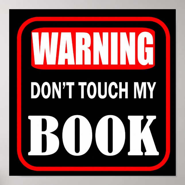 Póster Advertencia no toques mi libro (Frente)