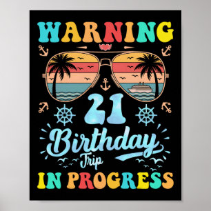 Póster Advertencia Viaje de Cumpleaños 21 en Curso Divert