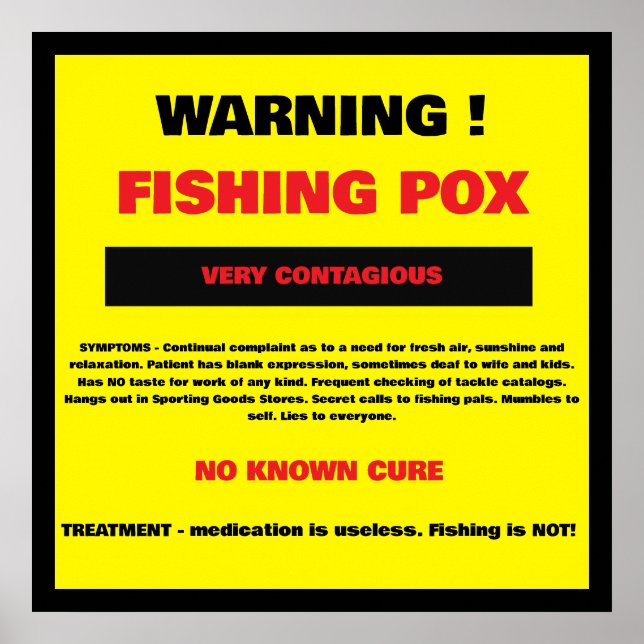 Póster Advertencia - Viruela de la Pesca (Frente)