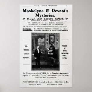 Póster Advertisement for Maskelyne & Devant's Mysteries