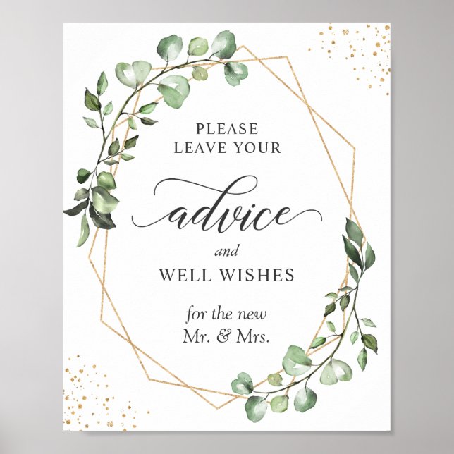 Póster Advice and Well Wishes Sign Geometric Eucalyptus (Frente)