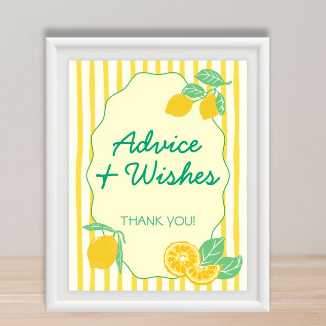 Póster Advice & Wishes Yellow Green Lemon Graduation  (Advice & Wishes Yellow Green Lemon Graduation Poster)